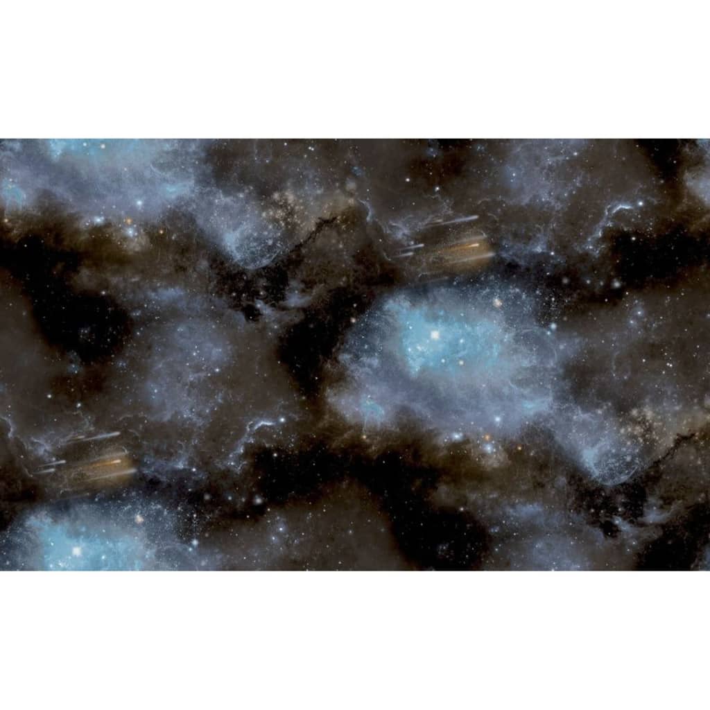 Noordwand behang good vibes galaxy met sterren blauw en zwart