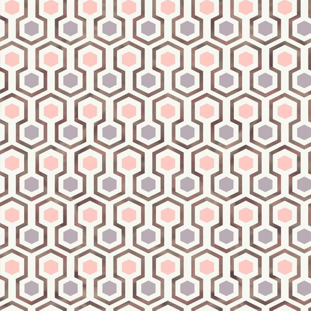 Noordwand behang good vibes hexagon patroon roze en paars
