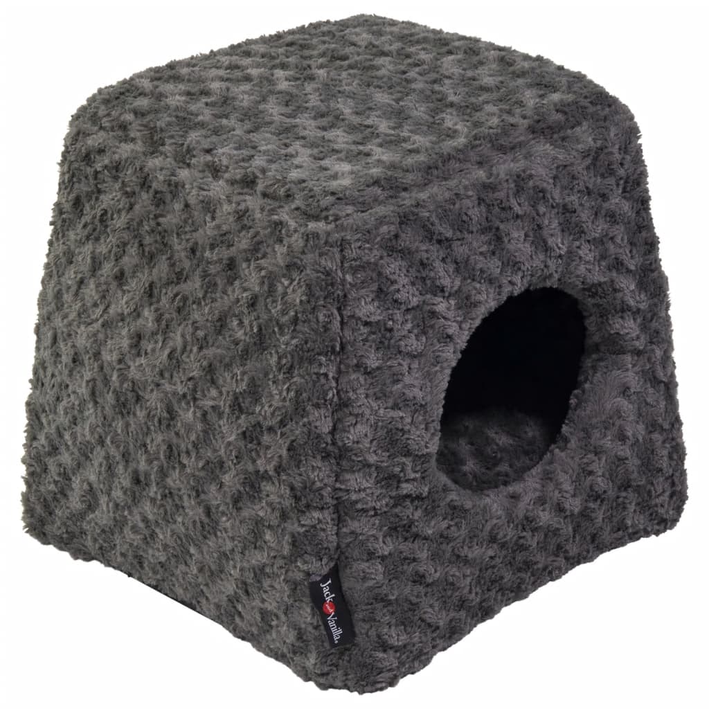 Jack en vanilla huisdierengrot softy s 40x40x39 cm rozet grijs