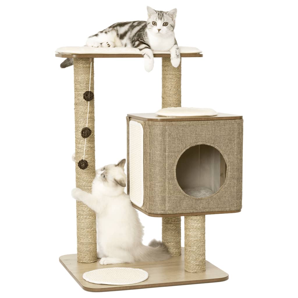 Jack en Vanilla Jack en Vanilla Kattenmeubel Molly 56x56x86 cm bruin