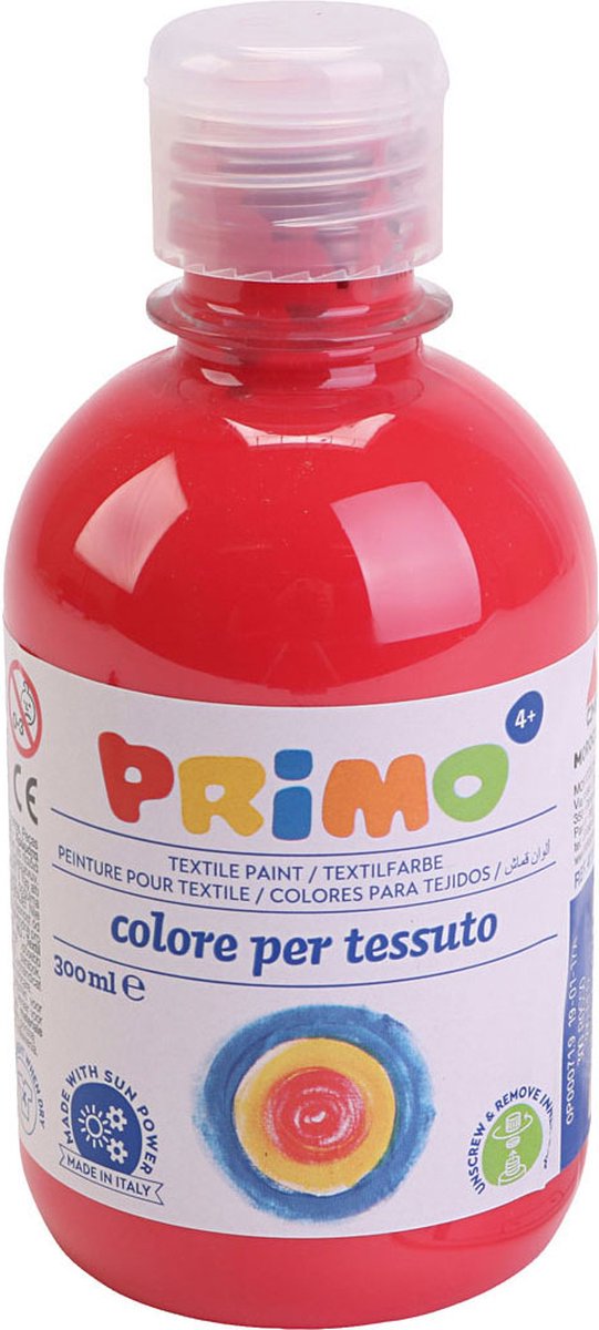 Creativ company textielverf rood 300ml - kinderverf voor textiel.