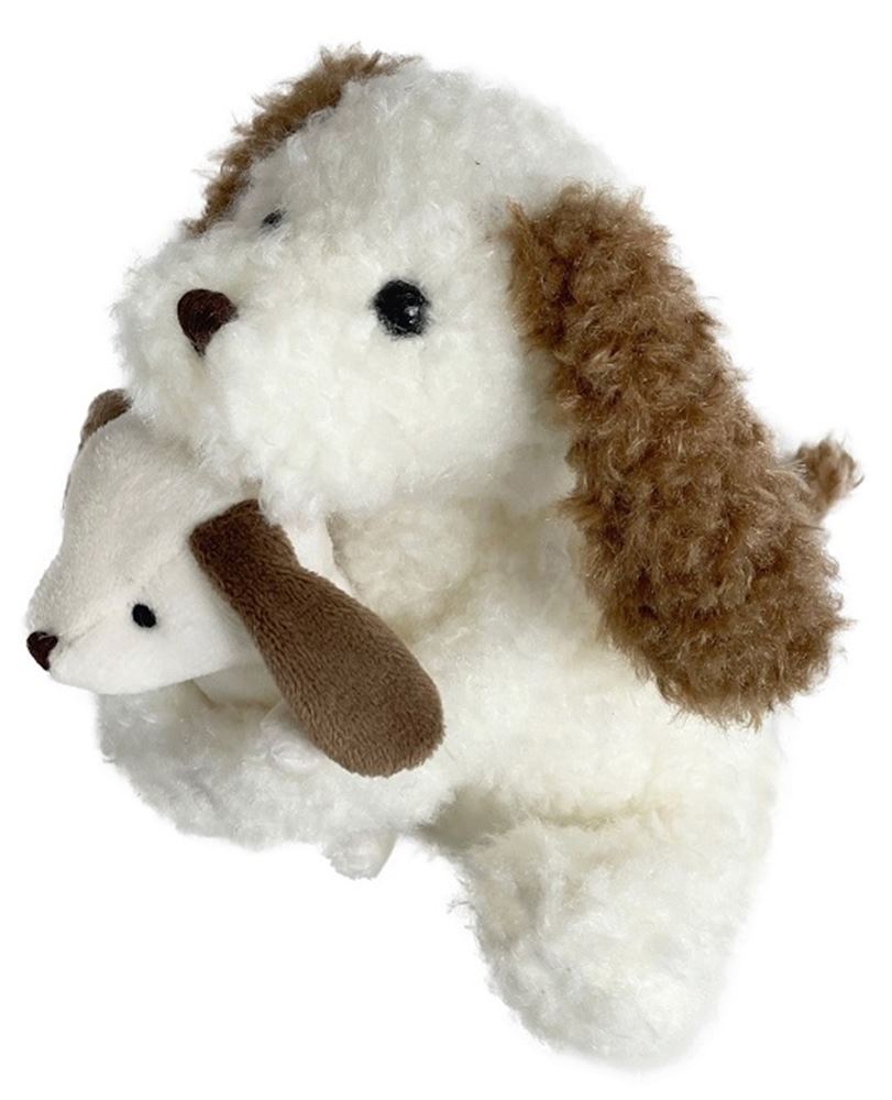 Egmont knuffel hond nafi met baby. 15x15