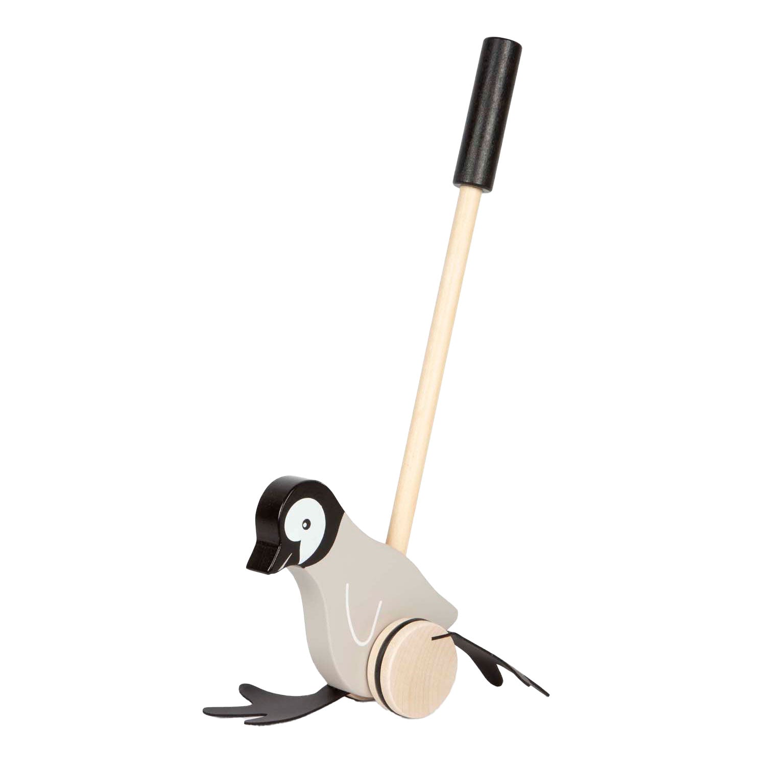 Small foot - houten duwfiguur pinguïn