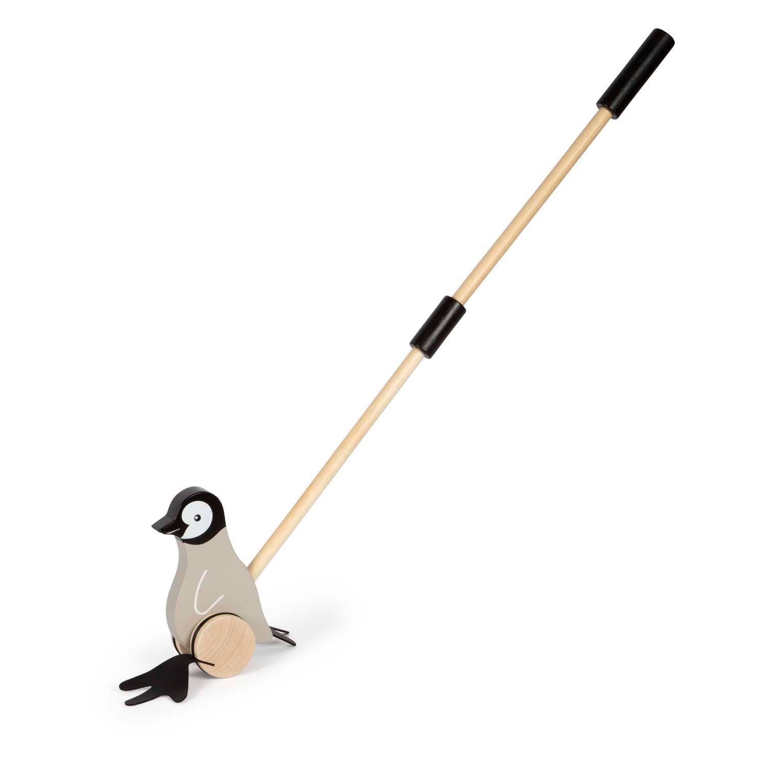 Small foot - houten duwfiguur pinguïn