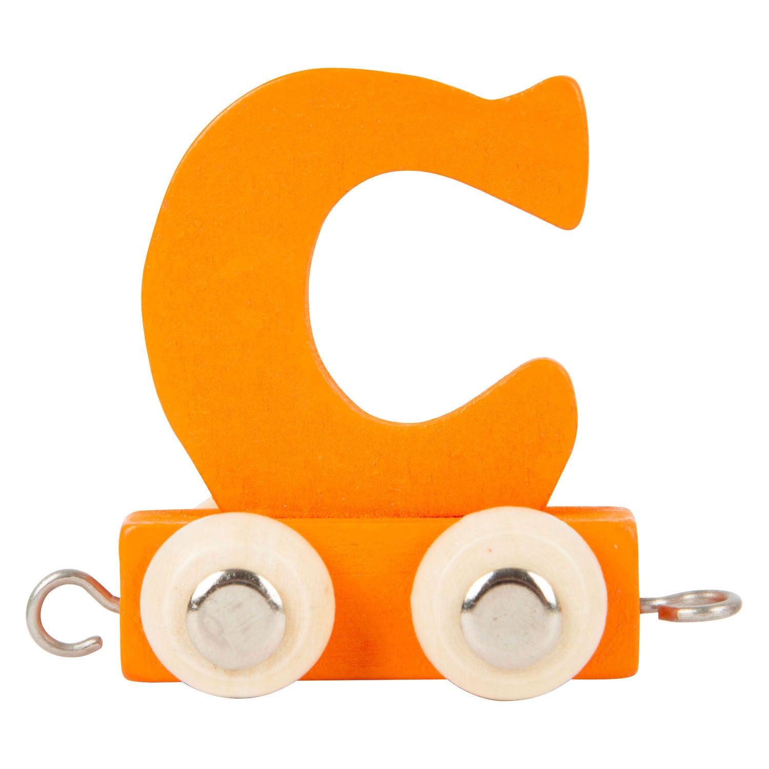Small foot - houten lettertrein oranje - c - 12 stuks