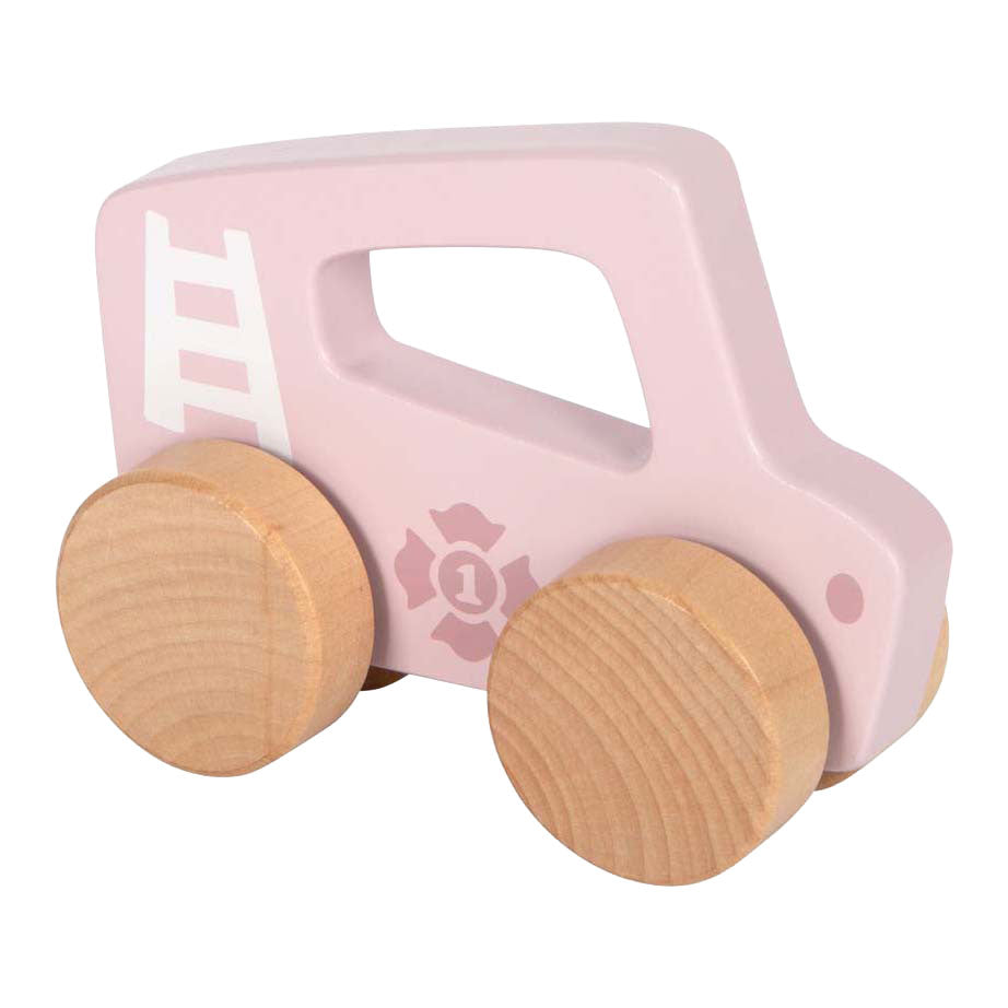 Small foot - houten duwautootje roze