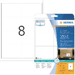 Herma special - extra starke, selbstklebende, matte versandetiketten aus polyesterfolie - weiß - 99,1 x 67,7 mm 200 eti
