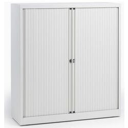 Roldeurkast laag staal 120x43x103cm wit 1 legbord