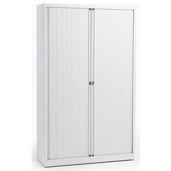 Roldeurkast hoog bisley 120x43x198cm wit 4 legborden