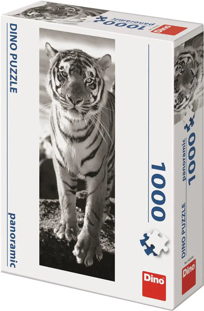 Dinotoys dino panoramapuzzel van een witte tijger - 1000 stukjes