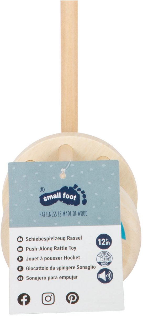Small foot - wooden push toy rattle
