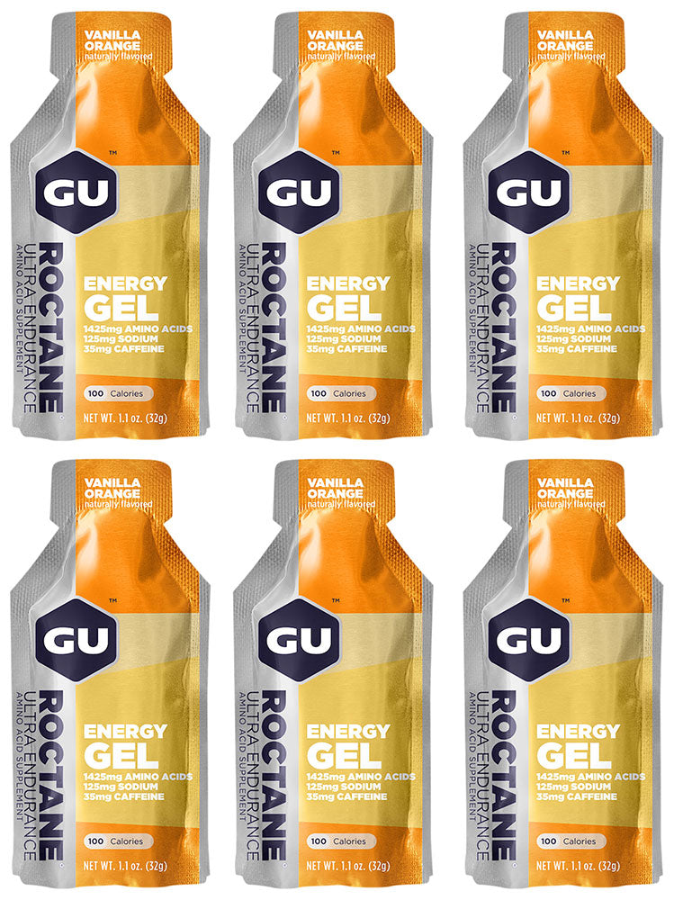 Gu roctane energy gel (contains caffeine) 6x32g | vanilla orange