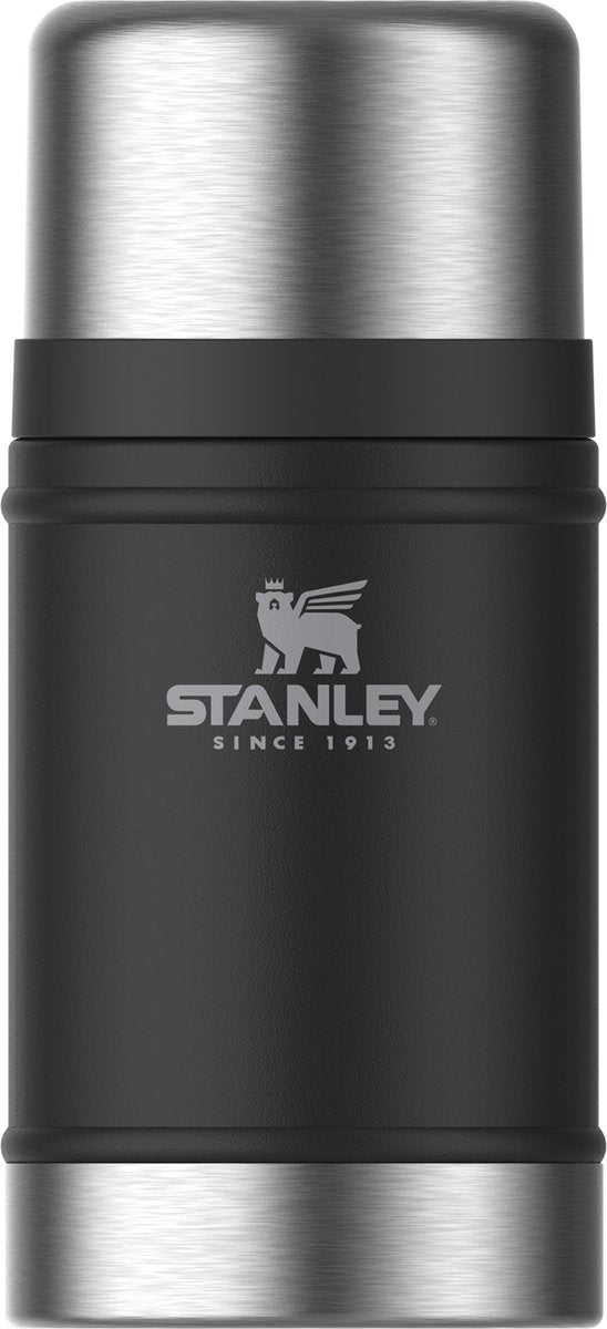 Stanley classic legendary food jar 0.7l - thermos lunchbox houdt 15 uur warm - deksel dient als kom - lekvrije voedselcontainer - bpa-vrij - vaatwasserbestendig - matte black