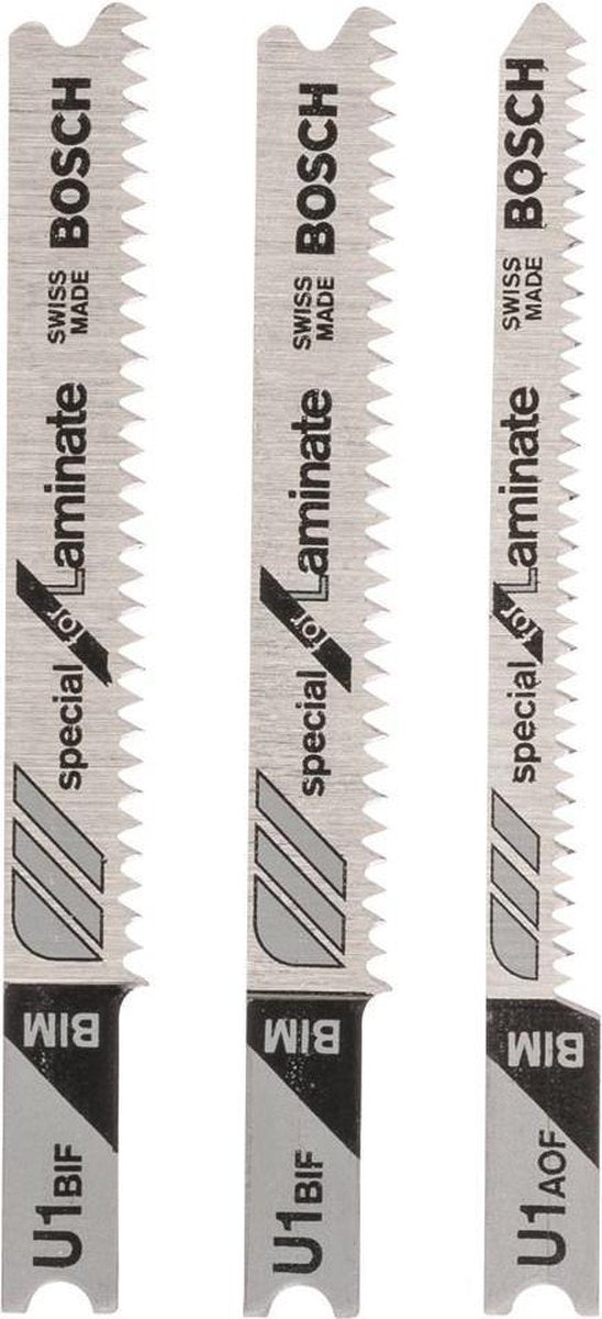 Bosch - 3-delige decoupeerzaagbladenset u-schacht (2; u 1 bif); (1; u 1 aof)