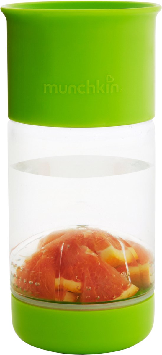 Munchkin miracle fruit infuser drinkbeker - groen - 414 ml - drinkbeker met fruit