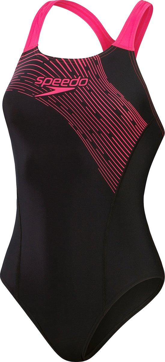 Speedo medley logo 1 piece dames sportbadpak - marine blauw
