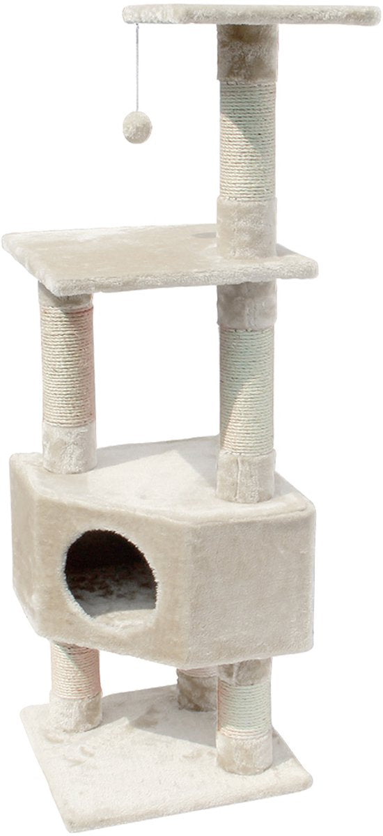 Ebi - classic - loona - krabpaal - sisal pluche - 40x40x135cm beige