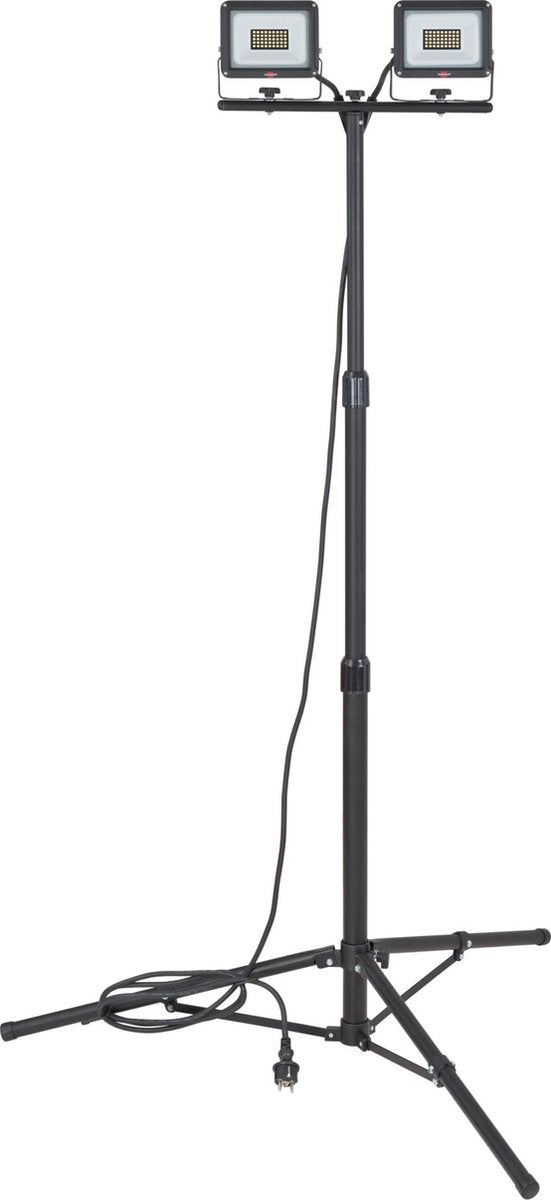 Brennenstuhl led bouwlamp jaro 6060 t op statief (2x20w, 4800lm, 6500k, ip65, led werklamp met statief en 3m kabel)