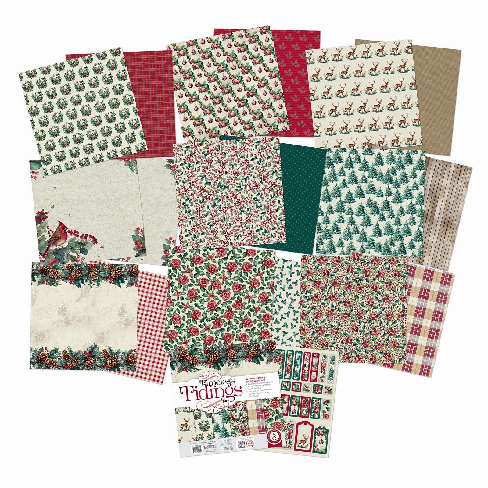 Tonic studios • timeless tidings 12x12 art pad