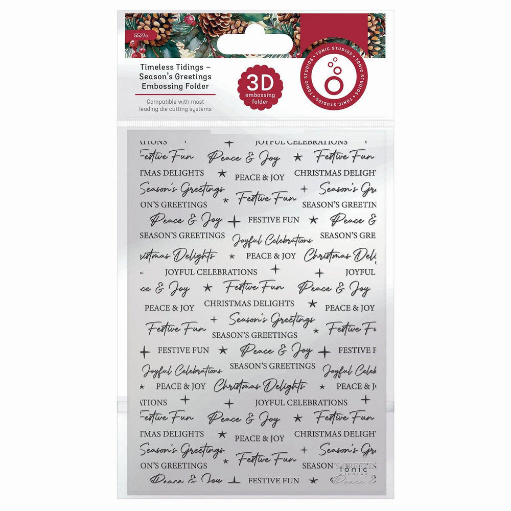 Tonic studios • timeless tidings season’s greetings 3d embossing folder