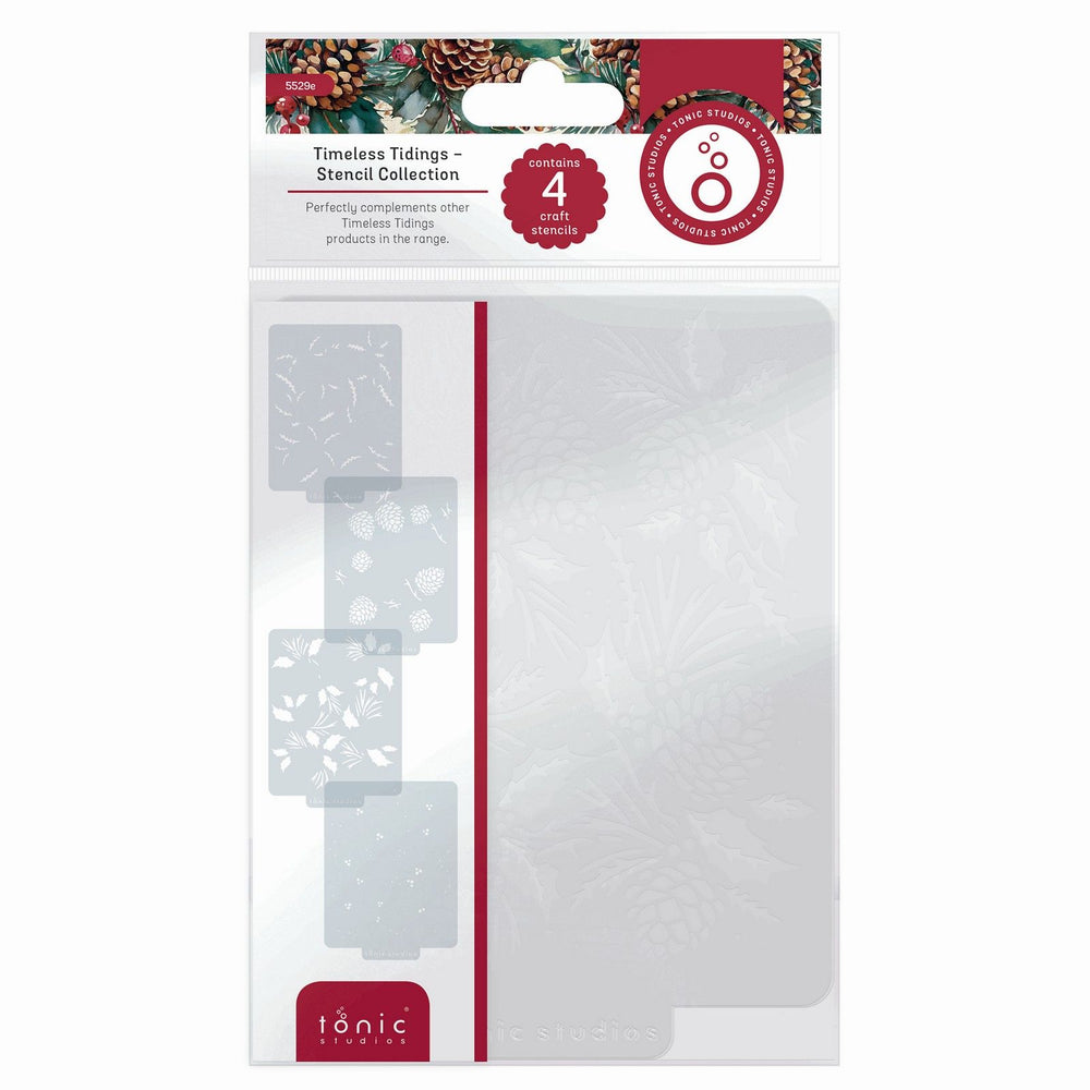 Tonic studios • timeless tidings 4 stencil set