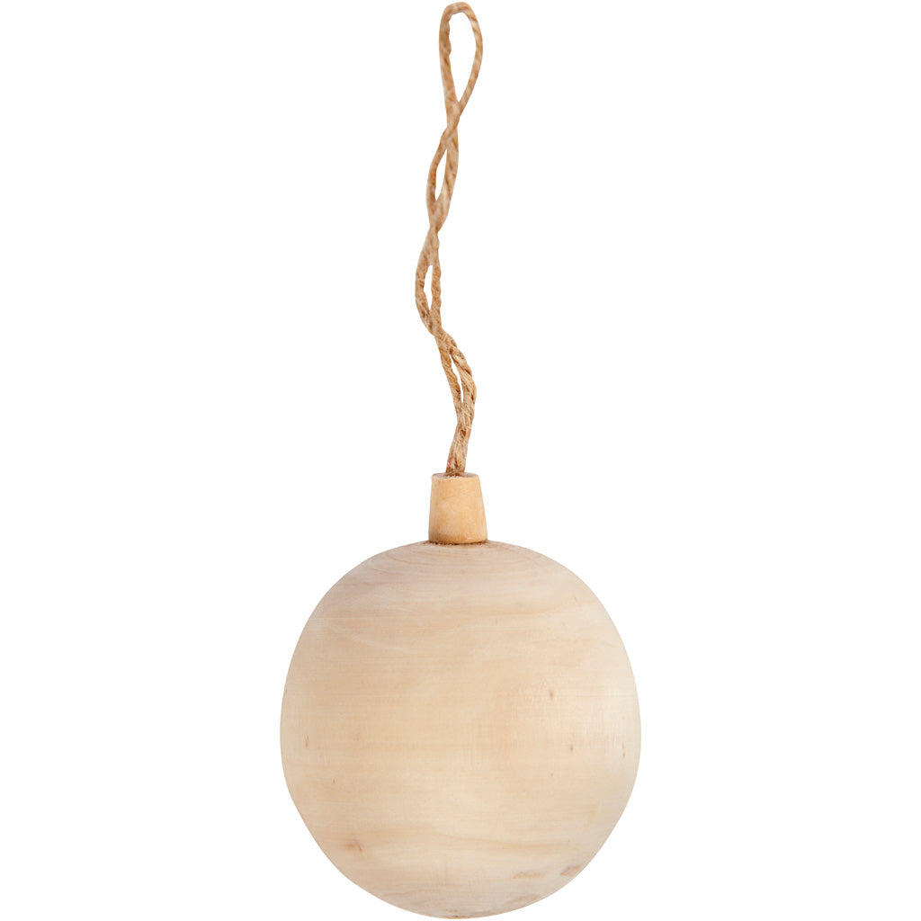 Creative company kerstbalhanger hout, 6,4cm
