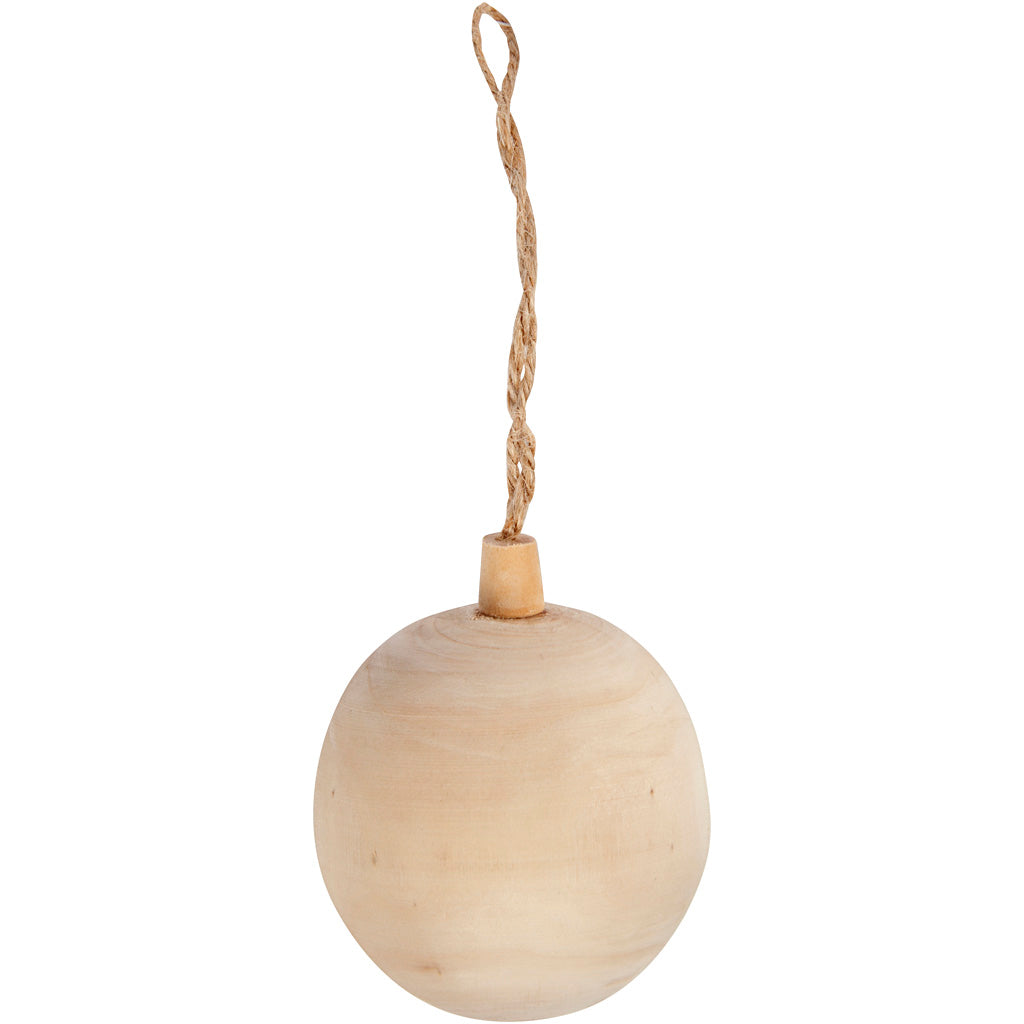 Creative company kerstbalhanger hout, 6,4cm