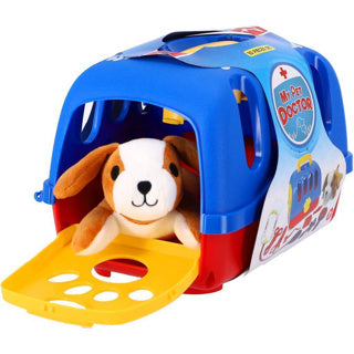 Basic dierenartskoffer met honden knuffel 10-delig