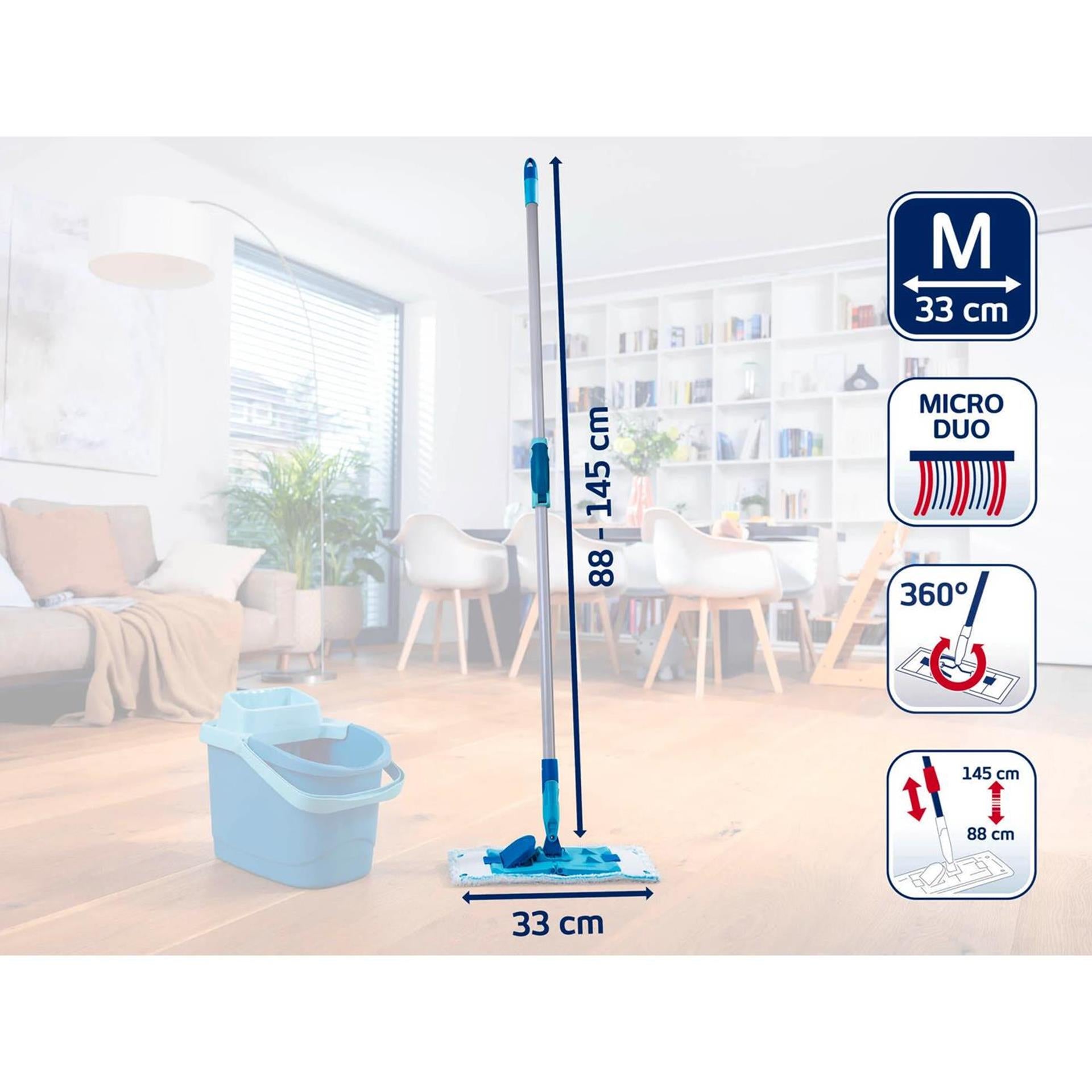 Leifheit 55512 powerclean m 33cm vloerwisser met telescoopstaal 88-145cm