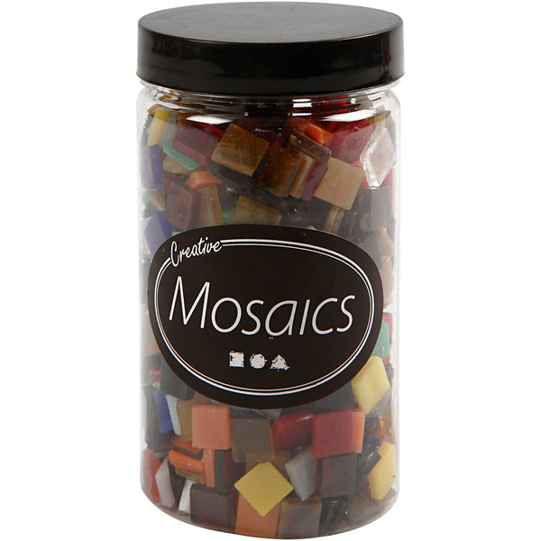 Creotime glas mozaiek tegels, afm 10x10 mm, dikte 3 mm, 454 gr