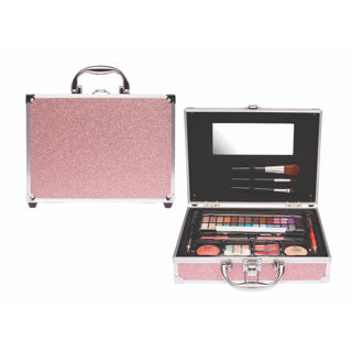 Casuelle make-up koffer glanzend roze