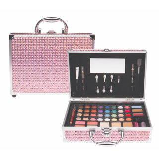 Casuelle make up koffer roze holo glitter