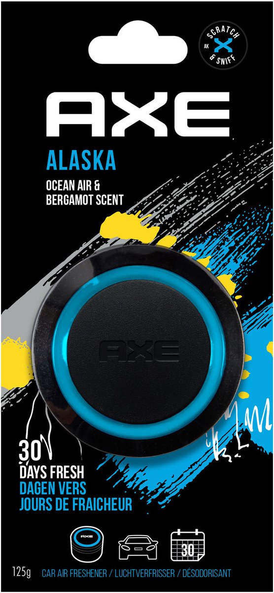 Axe luchtverfrisser gel can alaska zwart blauw