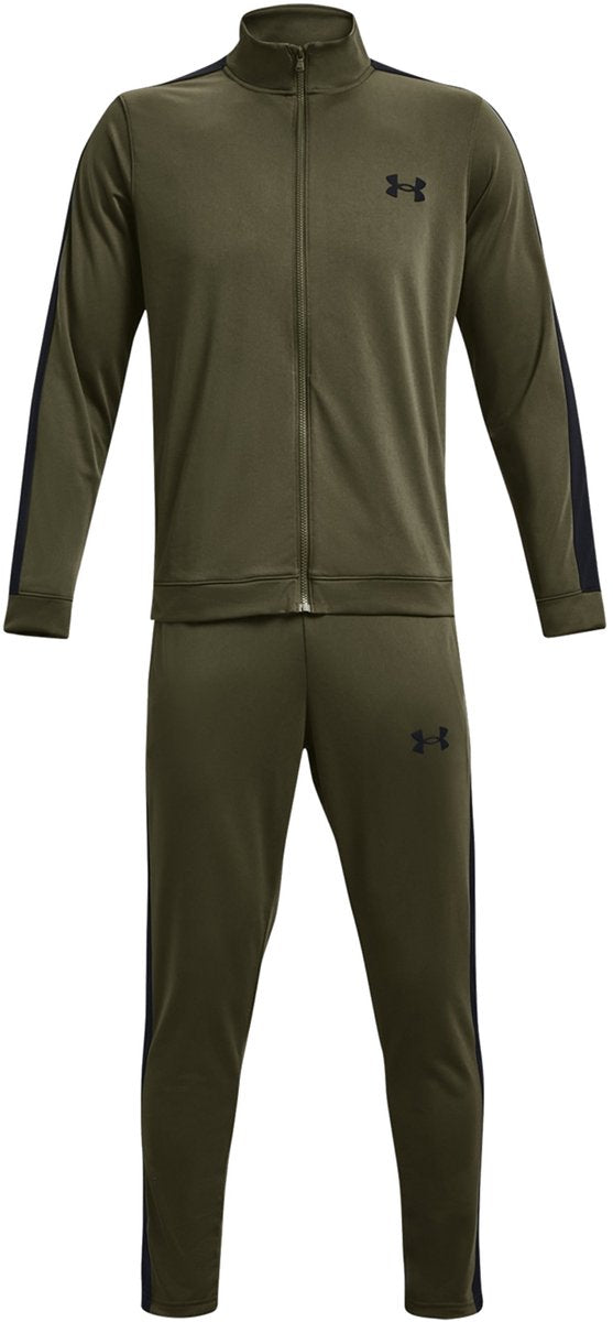 Under armour ua rival knit track suit-grn heren trainingspak - marine od groen - zwart m