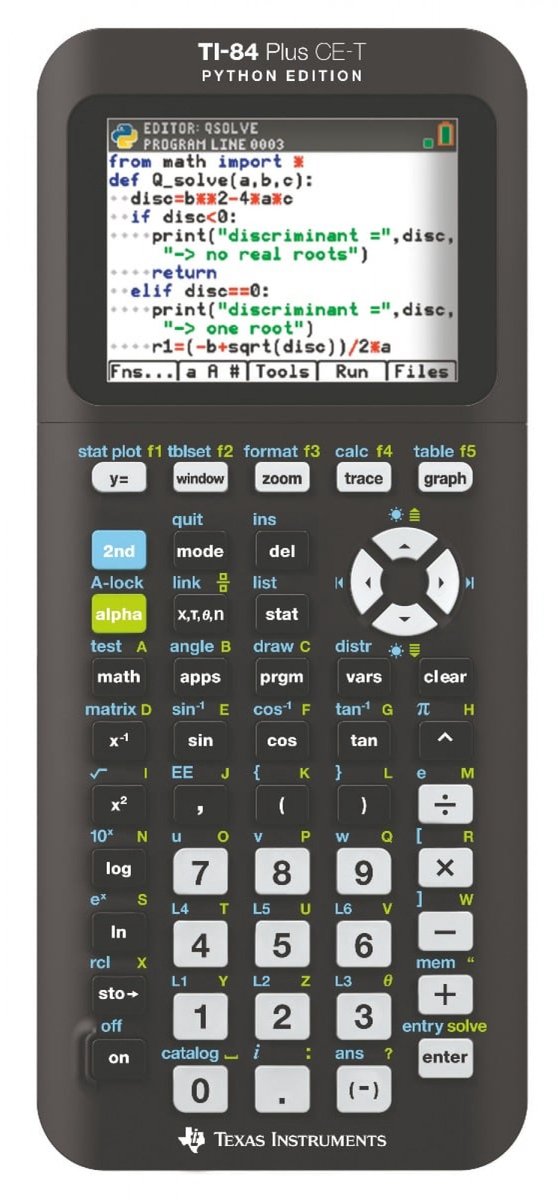 Texas instruments ti-84 plus ce-t python edition - grafische rekenmachine