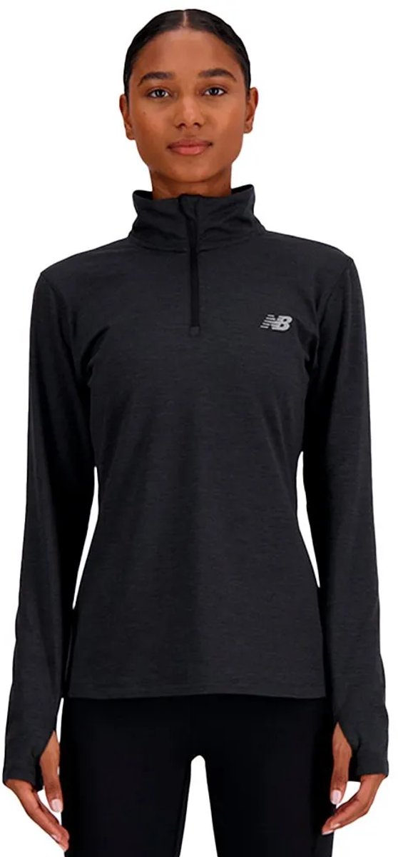 New balance sport essentials space dye 1 4 dames sporttrui - black l