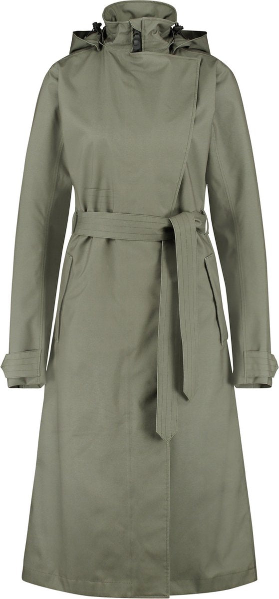 Agu trench coat long regenjas urban outdoor dames - groen - l