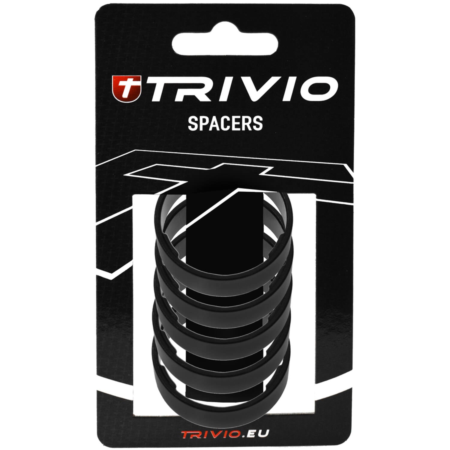Trivio - spacer 10mm 1 1 8 aluminium zwart - 5 stuks