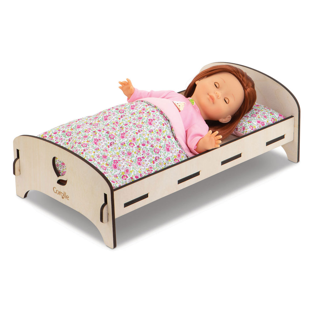 Corolle - houten poppenbed bloemig
