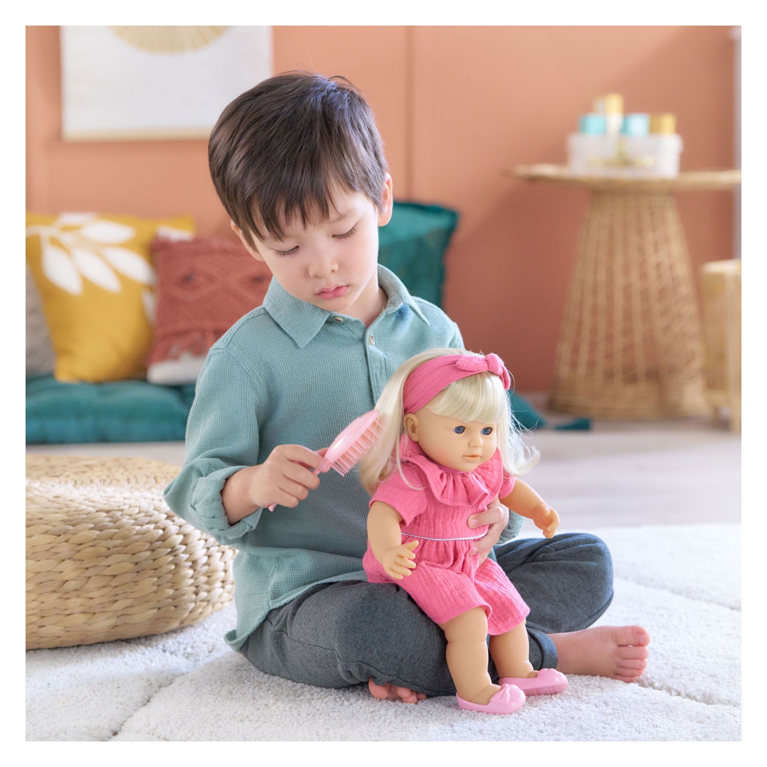 Corolle mon grand poupon babypop met lang haar - jade, 36cm