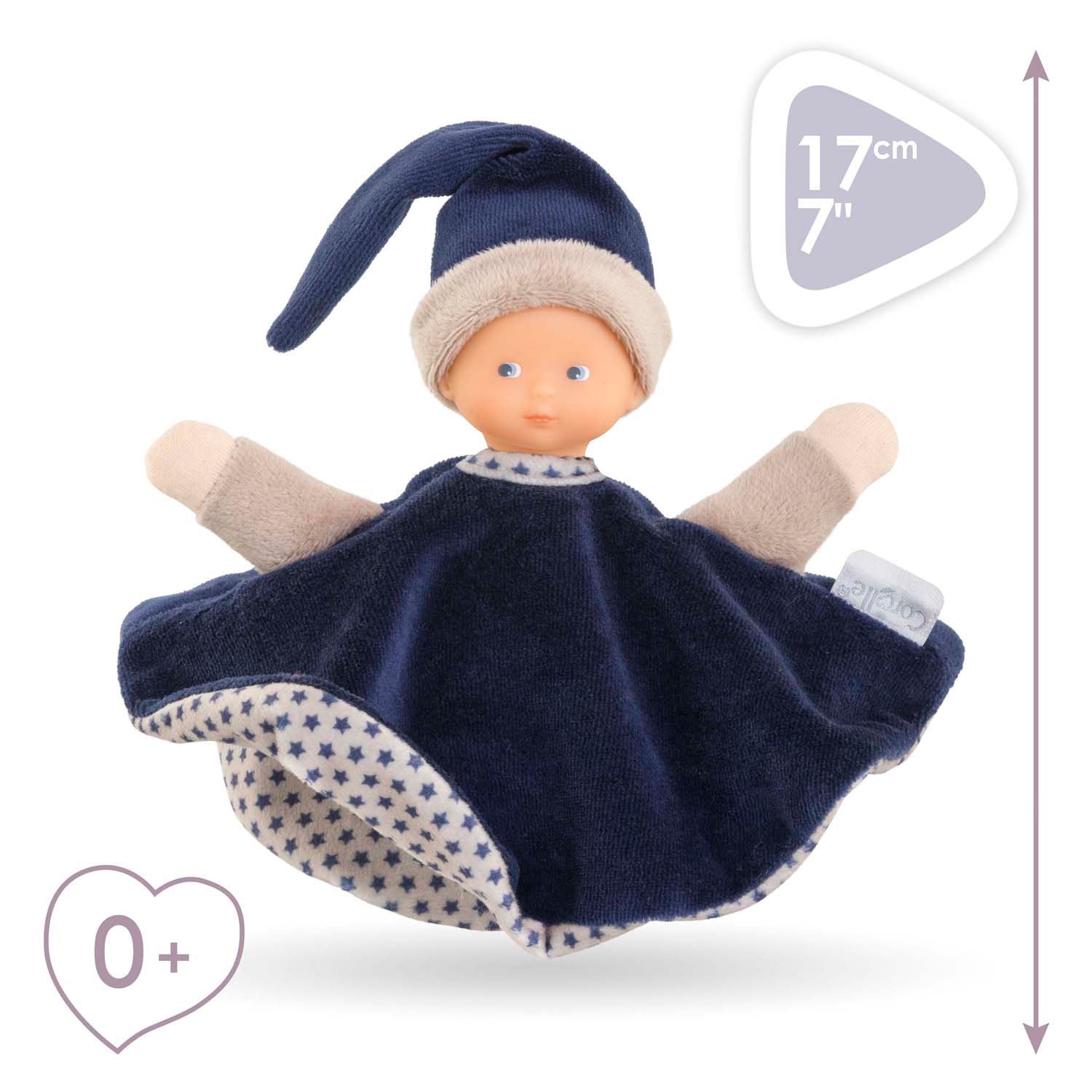 Corolle tidoudou - marineblauwe knuffeldoek, 17cm