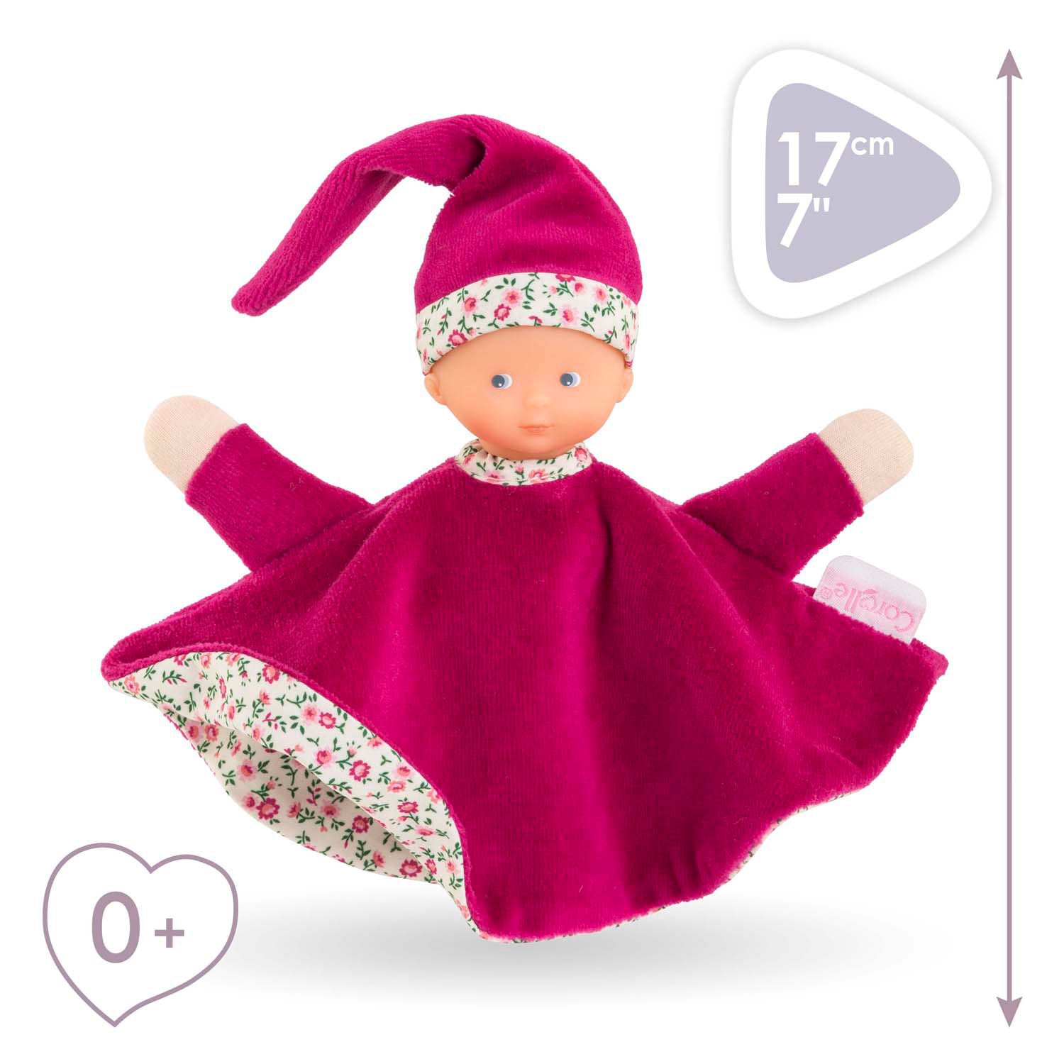 Corolle tidoudou - roze grenadine knuffeldoek, 17cm