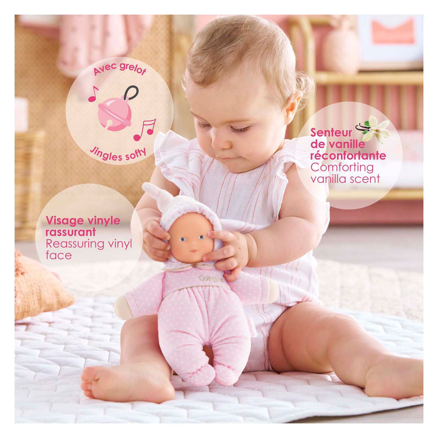 Corolle babidoux - sterrendromen pop, 20cm