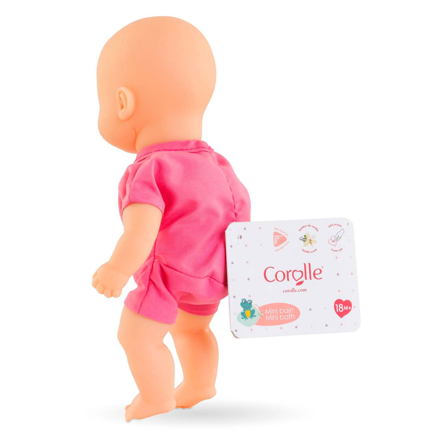 Corolle mini bad babypop - roze, 20cm