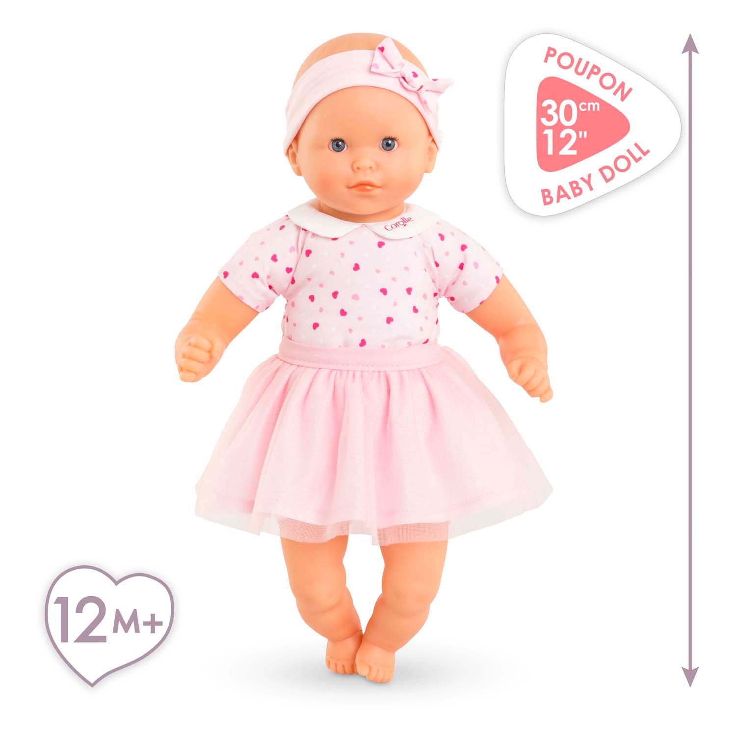 Corolle kleine babypop met hartjes, 30cm