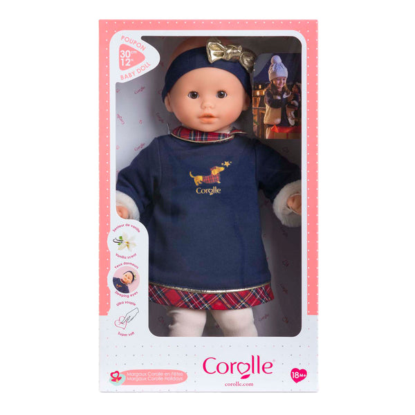 Corolle babypop calin margaux holidays zachte pop 30cm blauw vanillegeur.