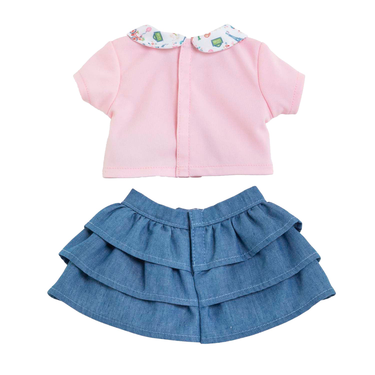 Corolle rok met ruches en t-shirt voor babypop, 30cm.