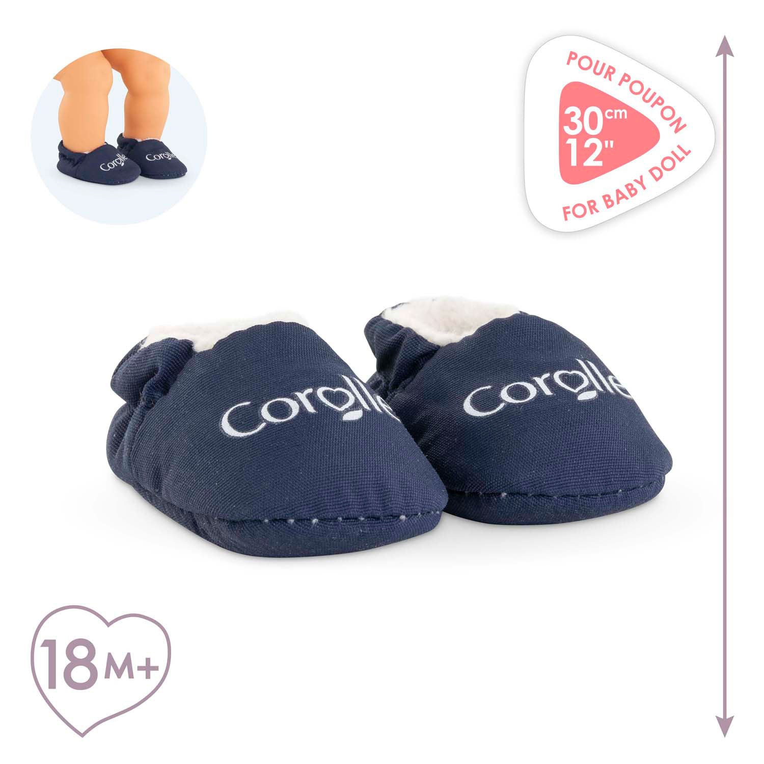 Corolle marineblauwe pantoffels voor babypop 30cm