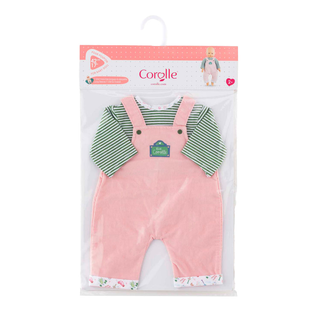 Corolle poppenkleding babypop 42cm - t-shirt en overall - kleurrijke outfit.