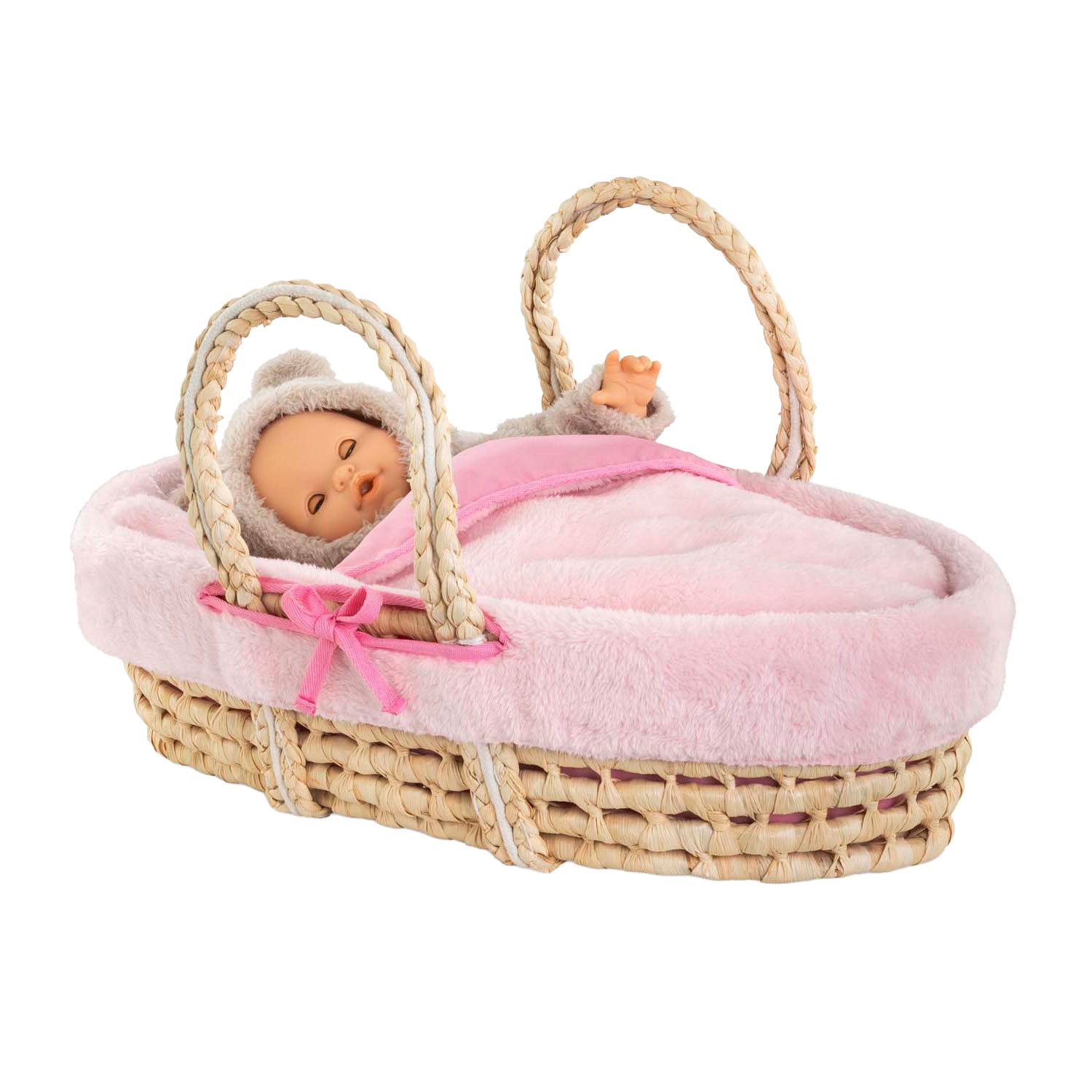 Corolle gevlochten mandenset voor babypop - pluche